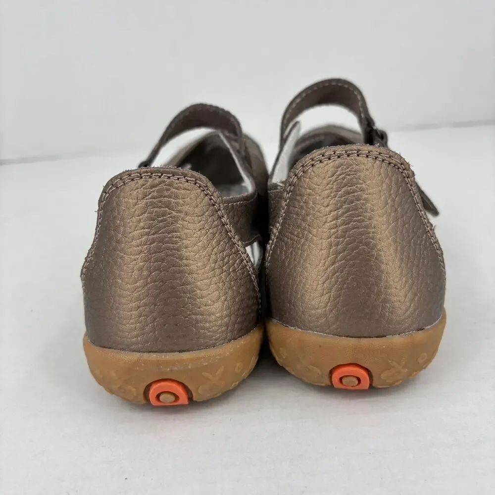 Spring Step Streetwise Mary Jane Flat Size EU 40 US 9 Bronze Leather‎ Adjustable
